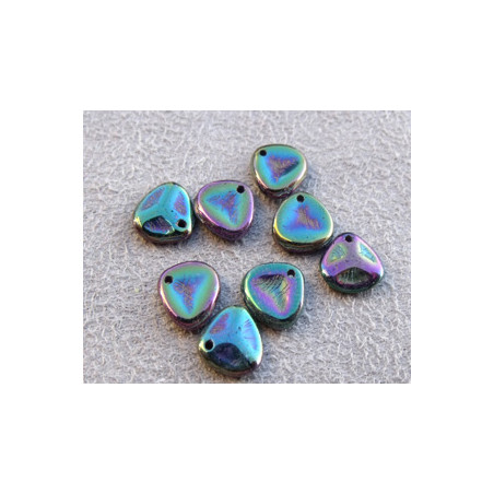 Perle Pétale Jet Purple Irisé 8X7mm (X50)