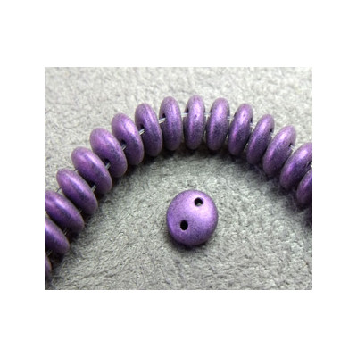 Perles Lentilles 6mm Metallic Suede Purple (X 50perles)