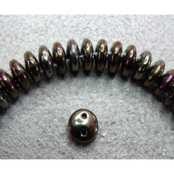 Perles Lentilles 6mm Irisé Brown (X 50perles)