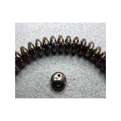 Perles Lentilles 6mm Irisé Brown (X 50perles)