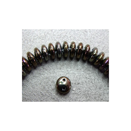 Perles Lentilles 6mm Irisé Brown (X 50perles)