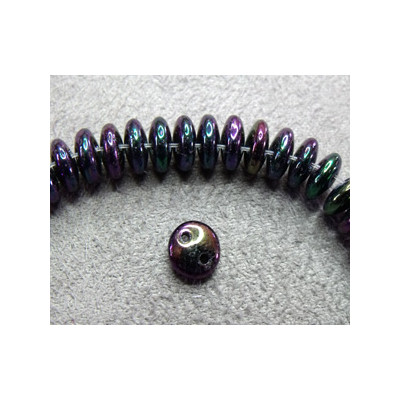 Perles Lentilles 6mm Irisé Purple (X 50perles)