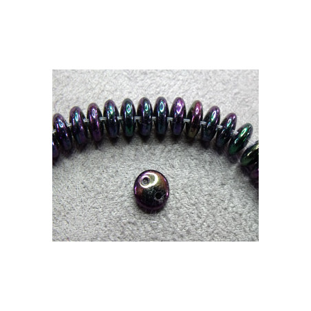 Perles Lentilles 6mm Irisé Purple (X 50perles)