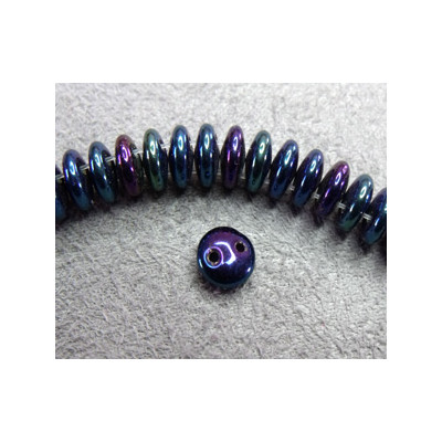 Perles Lentilles 6mm Irisé Blue (X 50perles) Perles Lentilles 6mm Irisé Blue (X 50perles)
