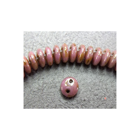 Perles Lentilles 6mm Opaque - Luster Rose Gold Topaz (X 50 perles) 