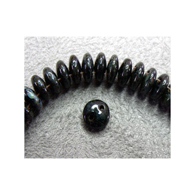 Perles Lentilles 6mm Opaque - Jet Picasso (X50perles)