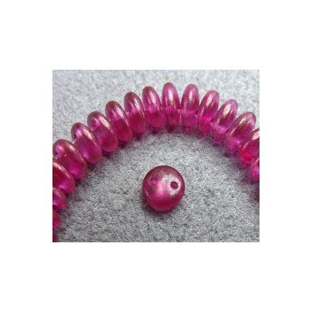 Perles Lentilles 6mm Halo Madder Rose (X 50perles)