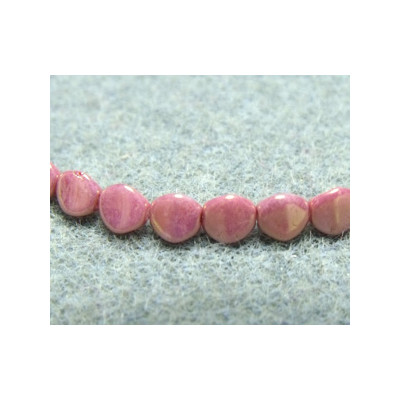 Perles Pinch 5X3mm Chalkwhite Red Luster (X50) Perles Pinch 5X3mm Chalkwhite Red Luster (X50)