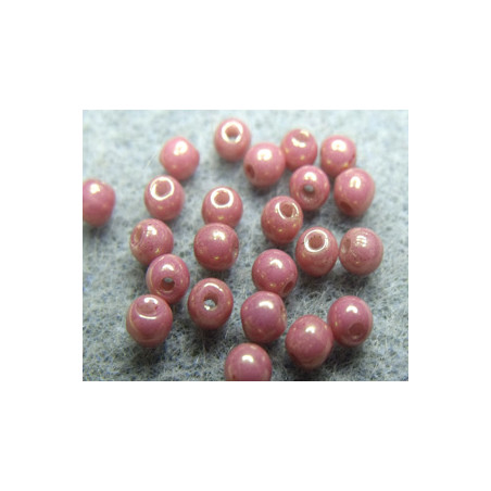 Ronde en Verre de Boheme 3mm Chalkwhite Red Luster (x50) 