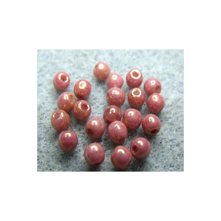 Ronde en Verre de Boheme 3mm Chalkwhite Gold Luster (x50) 