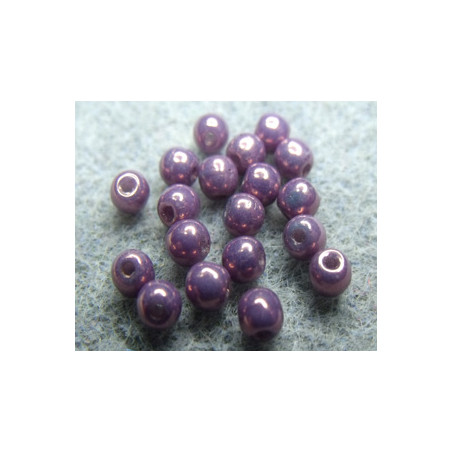 Ronde en Verre de Boheme 3mm Chalkwhite Lilas Vega Luster (x50) 