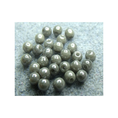 Ronde en Verre de Boheme 3mm Chalkwhite Grey Luster (x50) Ronde en Verre de Boheme 3mm Chalkwhite Grey Luster (x50)