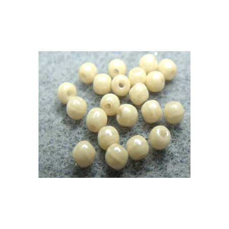 Ronde en Verre de Boheme 3mm Chalkwhite Champagne Luster (x50) 