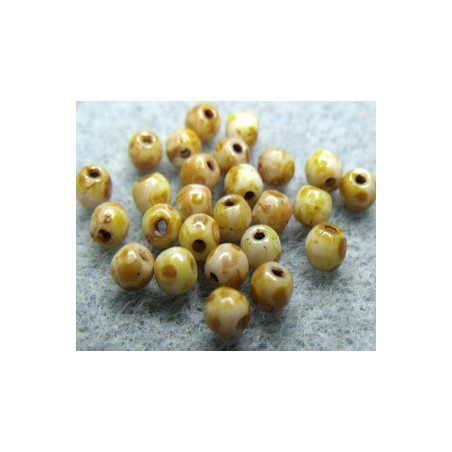 Ronde en Verre de Boheme 3mm Chalkwhite Dark Travertin (x50) 