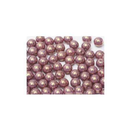 Perle en verre de Bohême 6mm Chalkwhite Véga Luster (x25) 