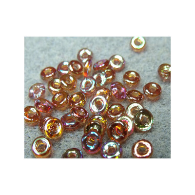 Perle en verre de Bohème O Bead® Crystal Orange Rainbow 4x2mm (X5gr) 