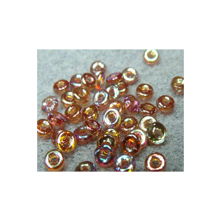 Perle en verre de Bohème O Bead® Crystal Orange Rainbow 4x2mm (X5gr) 