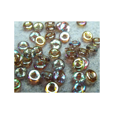 Perle en verre de Bohème O Bead® Crystal Brown Rainbow 4x2mm (X 5gr) 