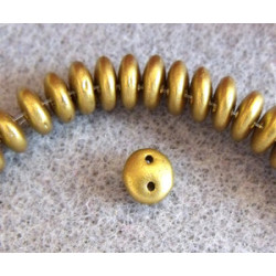 Perles Lentilles 6mm Matte Metallic Aztec Gold (X 50perles)