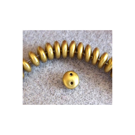 Perles Lentilles 6mm Matte Metallic Aztec Gold (X 50perles)