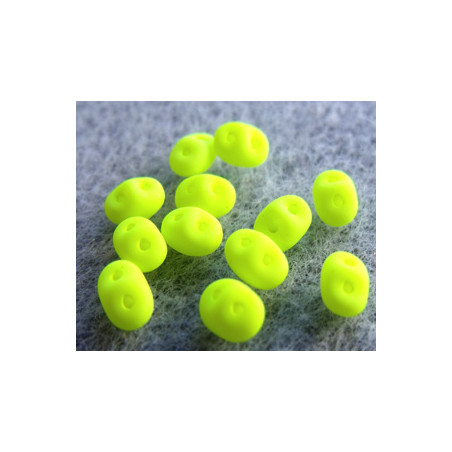 Perles Super Duo 2,5X5mm Yellow Néon Mat (x 10gr env.)