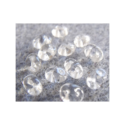 Perles Super Duo 2,5X5mm Crystal - Ligné White (x 10gr env.)