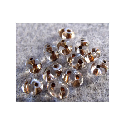 Perles Super Duo 2,5X5mm Crystal - Ligné Brown (x 10gr env.)