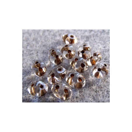 Perles Super Duo 2,5X5mm Crystal - Ligné Brown (x 10gr env.)