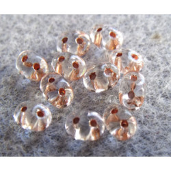 Perles Super Duo 2,5X5mm Crystal - Ligné Copper (x 10gr env.) 