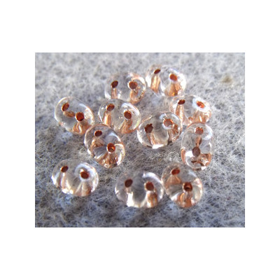 Perles Super Duo 2,5X5mm Crystal - Ligné Copper (x 10gr env.) 