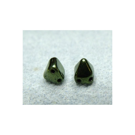 Perles Pyramides 6X6mm Jet Red Luster(X10) 