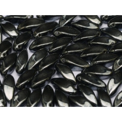 Perles Twist 6X12mm Jet Hématite (X10) 