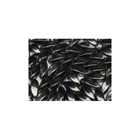 Perles Twist 6X12mm Jet Hématite (X10) 