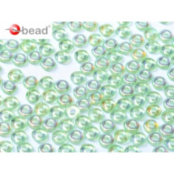 Perle en verre de Bohème O Bead® Péridot Ab 4x2mm (X 5gr)