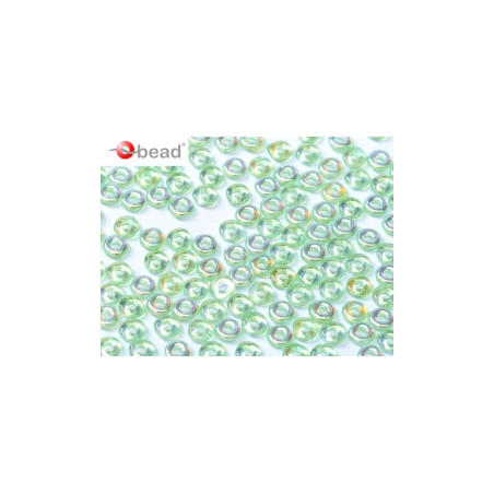 Perle en verre de Bohème O Bead® Péridot Ab 4x2mm (X 5gr)