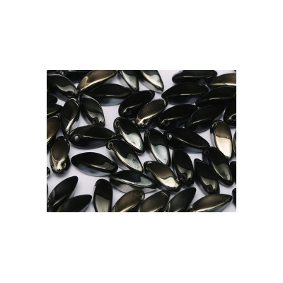 Perles Twist 6X12mm Jet Chrome (X10) Perles Twist 6X12mm Jet Chrome (X10)
