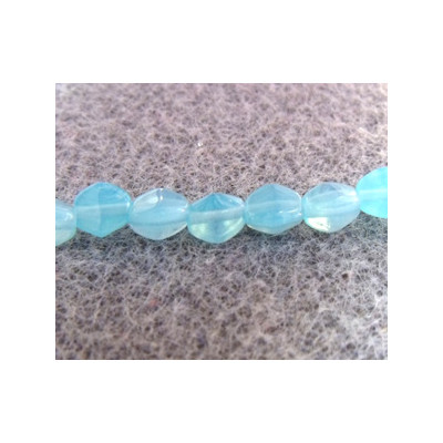 Perles Pinch 5X3mm Milky Aquamarine (X50) Perles Pinch 5X3mm Milky Aquamarine (X50)
