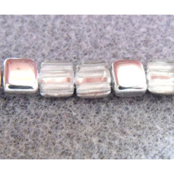 Perles Tiles 6X6X3mm Silver 1/2 Coat (X50)    