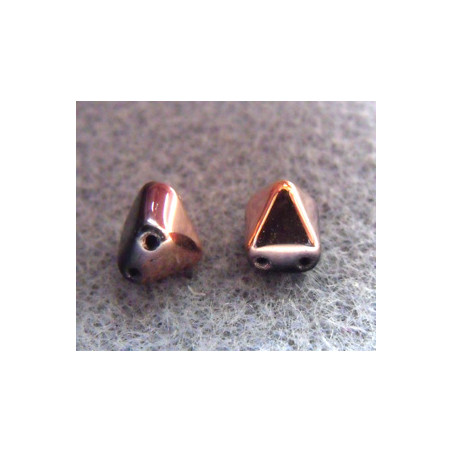 Perles Pyramides 6X6mm Jet Capri Gold (X10)  