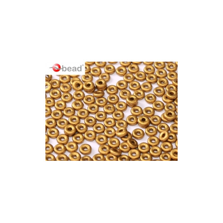Perle en verre de Bohème O Bead® Brass Gold 4x2mm (X 5gr) 