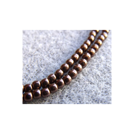 Perles Bohème 2 mm Jet Bronze (X150 perles) 