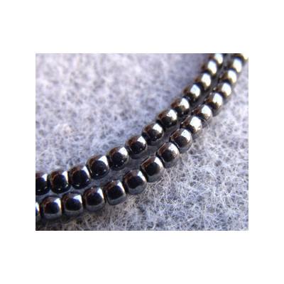 Perles Bohème 2 mm Hématite (X150 perles)   