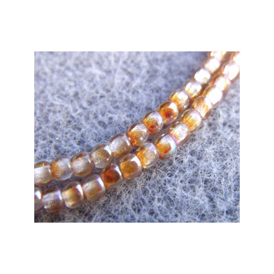 Perles Bohème 2 mm Crystal Orange Rainbow (X150 perles)   