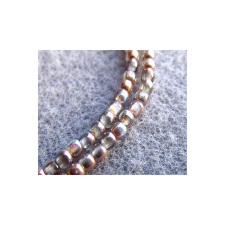 Perles Bohème 2 mm Crystal Copper Rainbow (X150 perles)    