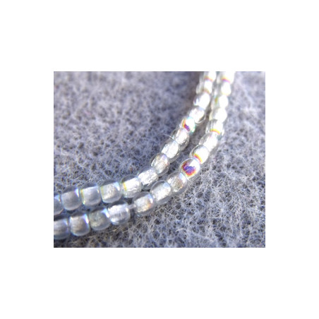 Perles Bohème 2 mm Crystal Blue Rainbow (X150 perles)    