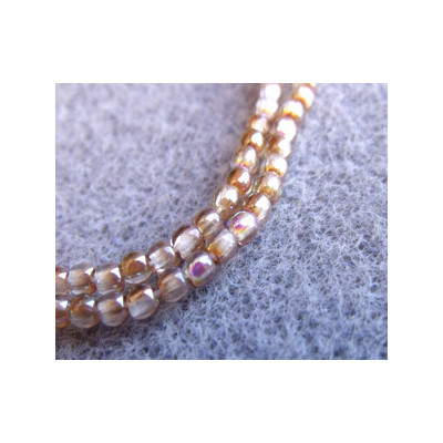 Perles Bohème 2 mm Crystal Brown Rainbow (X150 perles)   