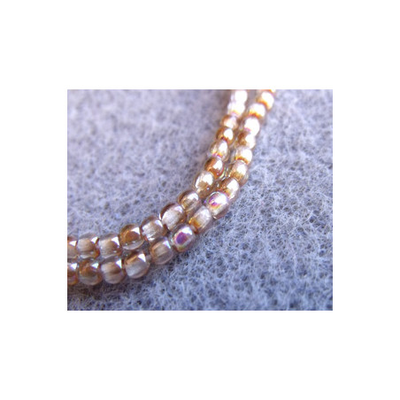 Perles Bohème 2 mm Crystal Brown Rainbow (X150 perles)   
