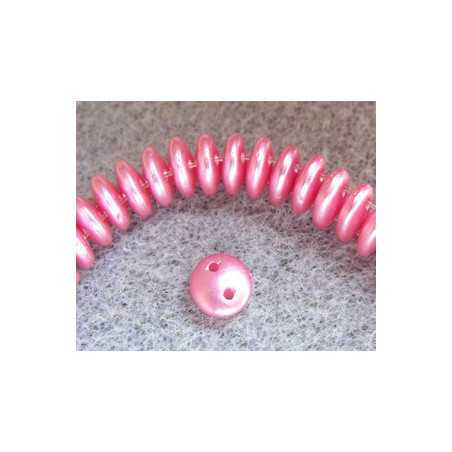 Perles Lentilles 6mm Pearl Coat - Flamingo (X 50 perles) 