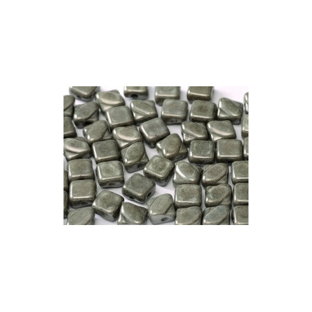 Perles Silky 6X6mm Blue Luster (X50)  