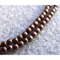 Perles Bohème 2 mm Jet Bronze (X1200 perles)  